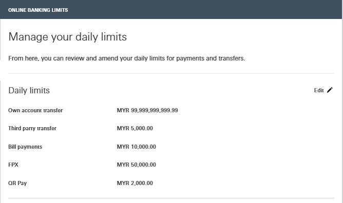 manage your daily limit interface